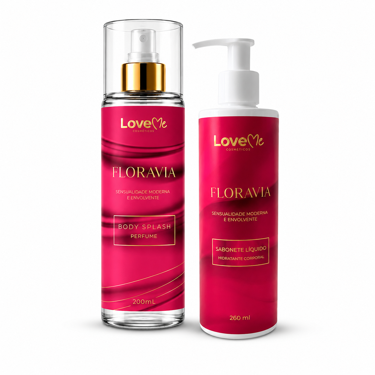 Kit Floravia Body Splash 200ml + Sabonete Líquido 260ml