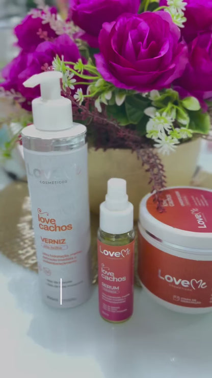Umidificador + Verniz + Sérum Love Cachos